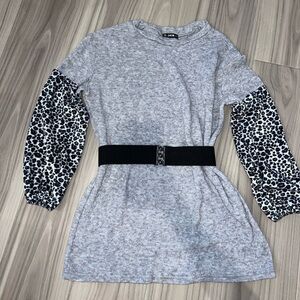 Shein Leopard Print Long Sleeve Dress